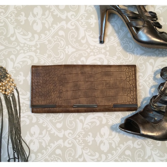 Luxe Faux Leather Envelope Clutch