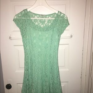Mint green lace dress