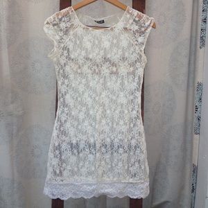 Sheer lace tunic top