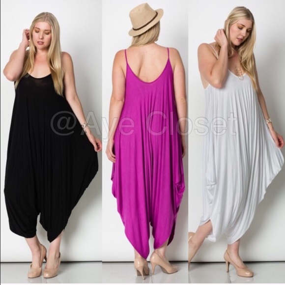 New plus size oversized harem drape jumpsuit sold - Picture 2 of 5