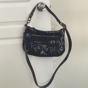 Coach, navy patent leather purse