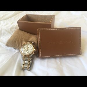 MICHAEL KORS SILVER AND GOLD WATCH!