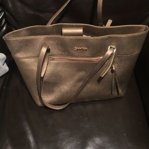 Gold Calvin Klein tote bag