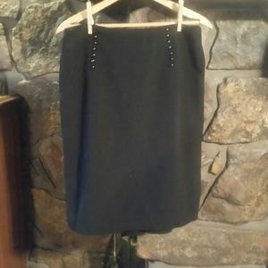 Black pencil skirt with buttons