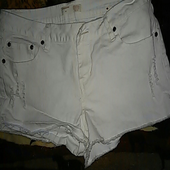 White Jean Shorts
