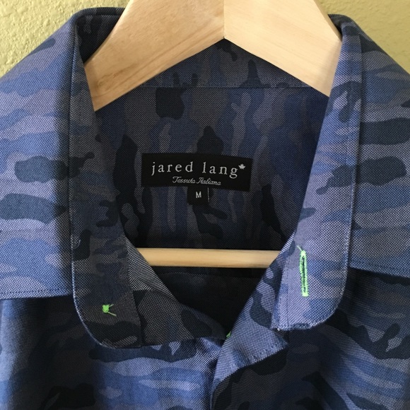 Jared Lang blue camo button down - Picture 2 of 4