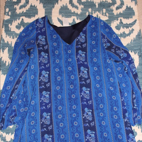 Blue printed dress