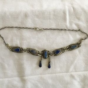 Metal & lapis necklace