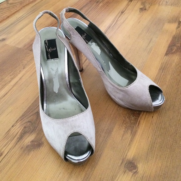 Pewter peep toe heels - Picture 1 of 1