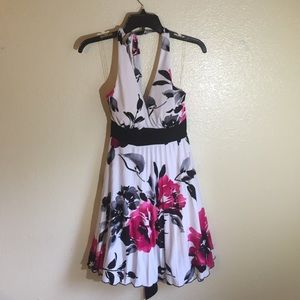 Floral Print Halter Dress