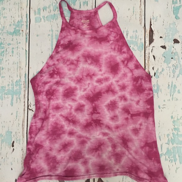Pink tie dye halter tank