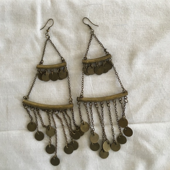 Brass chandelier earrings