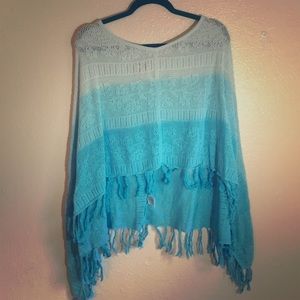 Blue ombré shawl