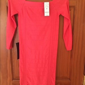 Long sleeve tangerine/pink Bebe bodycon size M/L