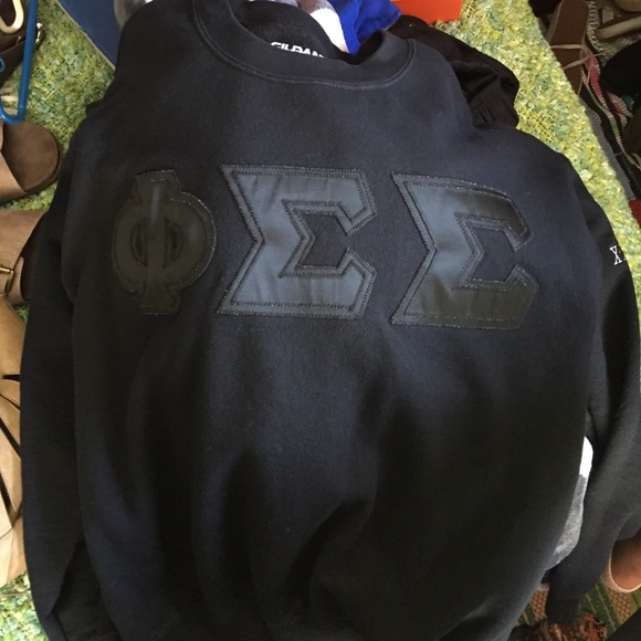 Black on black phi sigma sigma letters