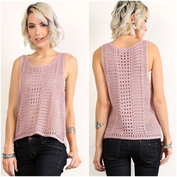 Mauve Crochet Tank - Picture 2 of 3