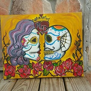 Sugar skulls in love