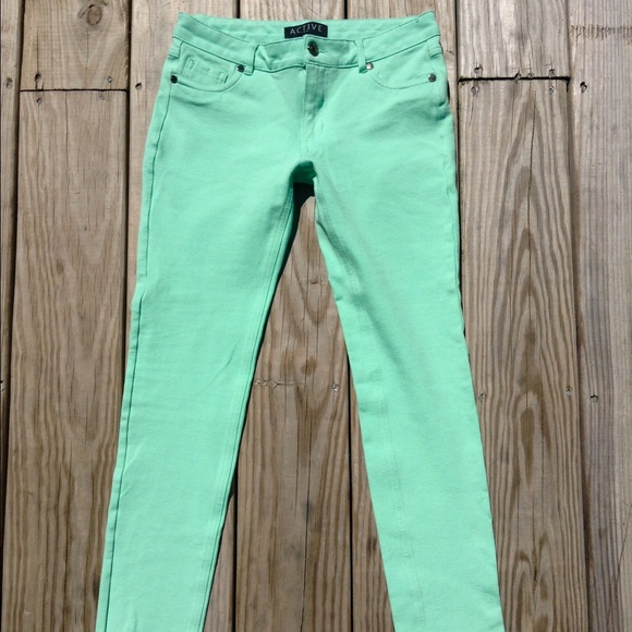 Mint colored Jeggings