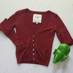 ABERCROMBIE & FITCH Red Cardigan