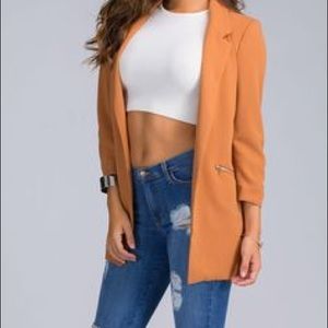 Camel long line blazer