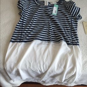 Anso Mixed Material Knit Top