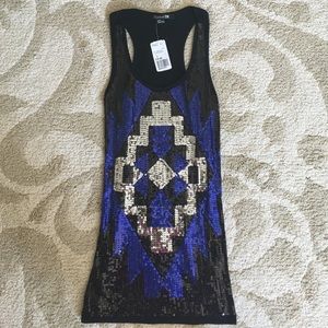 Sequined tribal top