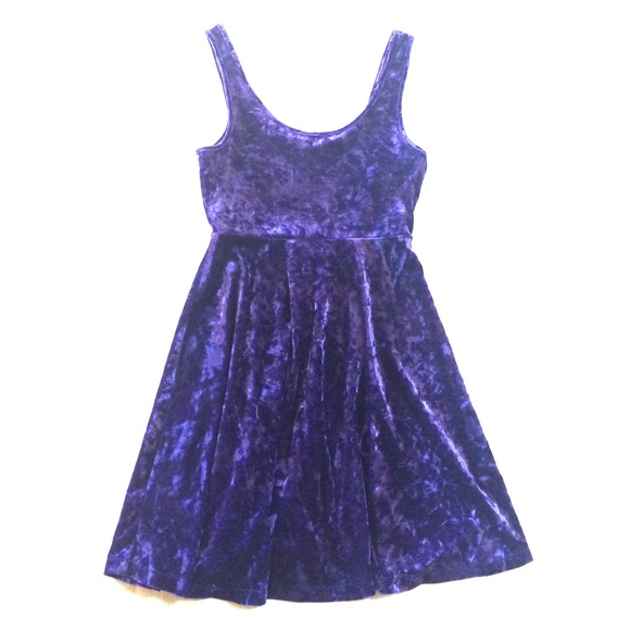 Crushed Velvet Skater Dress