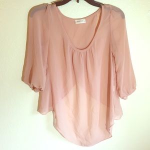 Sheer top with 3/4 sleeves