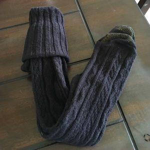 Over the knee charcoal socks