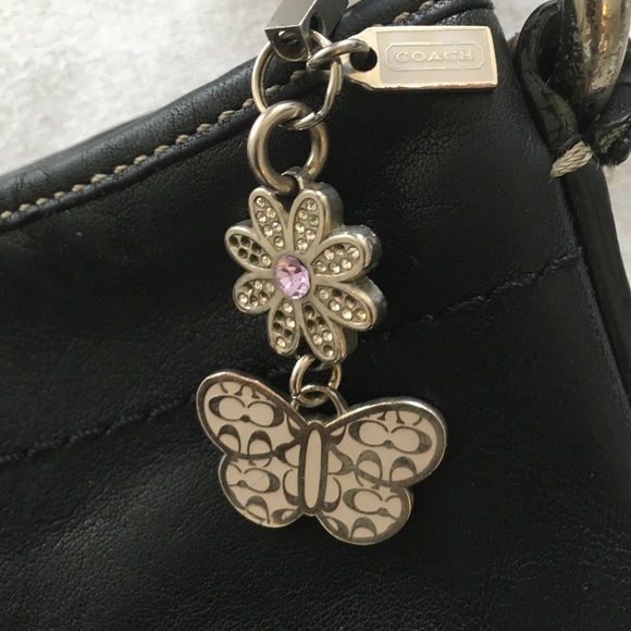 Black Coach Crossbody purse with charm - Picture 2 of 4