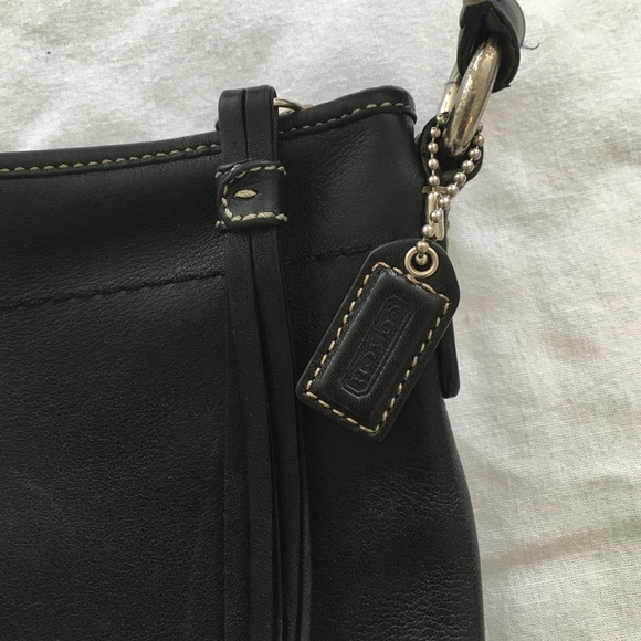 Black Coach Crossbody purse with charm - Picture 4 of 4