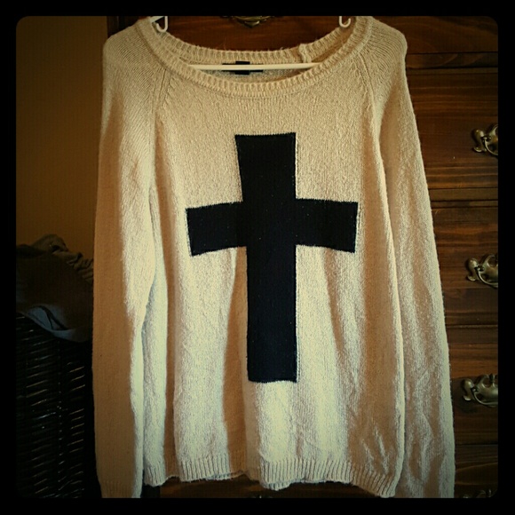 sweater with black cross