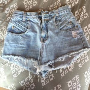 Brooks Light Wash High Waisted Cutoff Jean Shorts