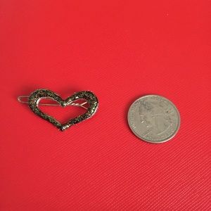 Green Heart Hair Clip