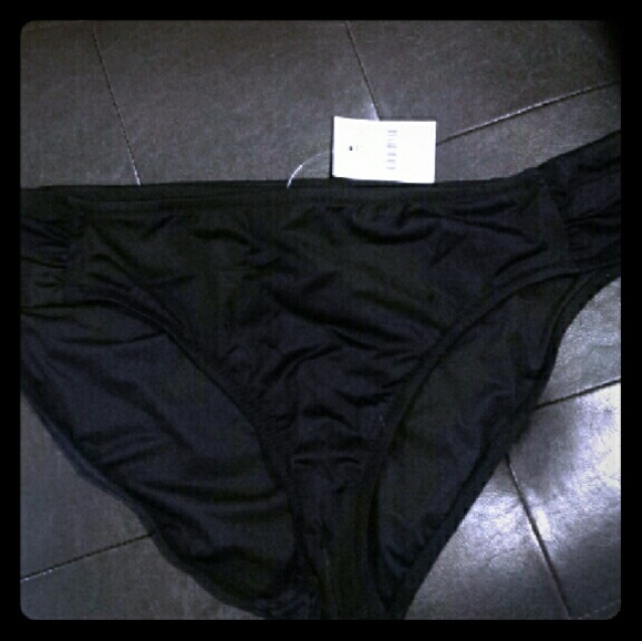 New With Tags J.Crew Ruched Black XL Bikini Bottom