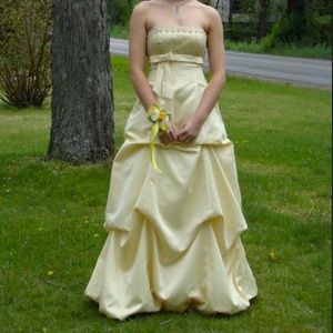 Pale yellow prom dress