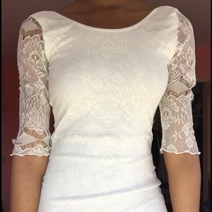 Pitaya White Lace Bodycon Mini dress