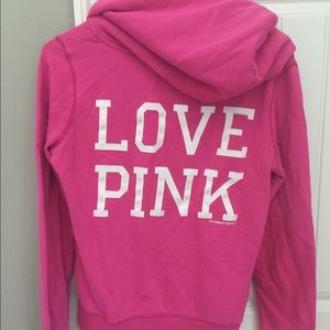 Victoria's Secret 'love pink' zip-up sweatshirt