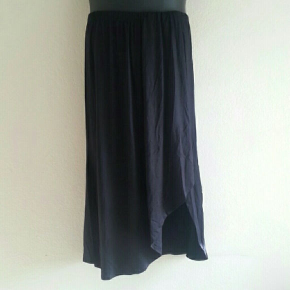 1 LEFT! NWT ASHLEY STEWART Black Split Skirt - Picture 2 of 3