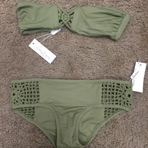 Frankies Bikinis Koa Bottom & Mary Jane Top NWT!