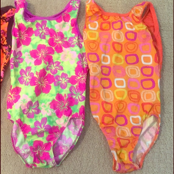 Floral and orange Destira leotard