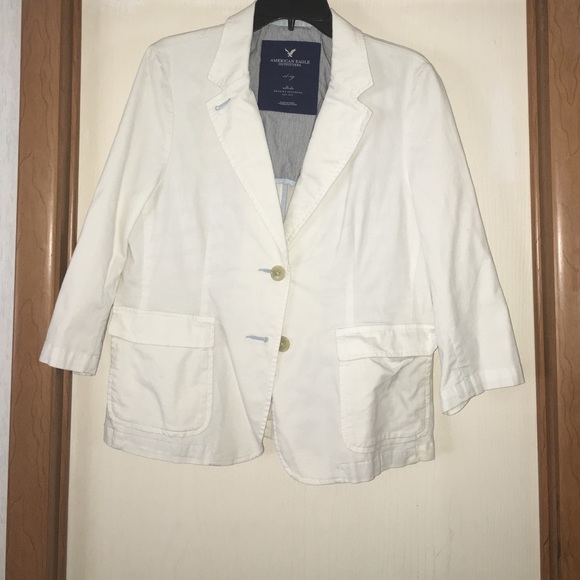 American Eagle White Denim Blazer