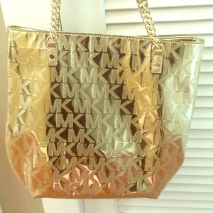 Gold Michael Kors tote