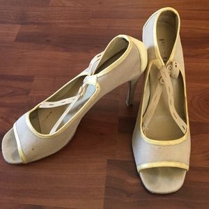 Vintage Prada runway open toe heels 37.5 7.5