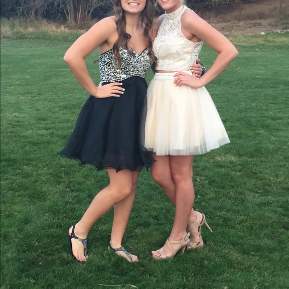 Gorgeous short two piece prom dress
