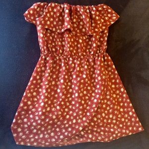 Burnt orange strapless dress 🌸