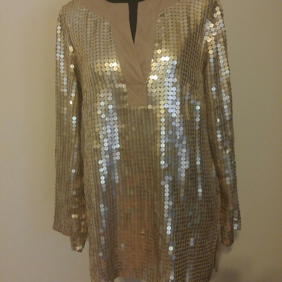Michael Kors gold sequin tunic dress