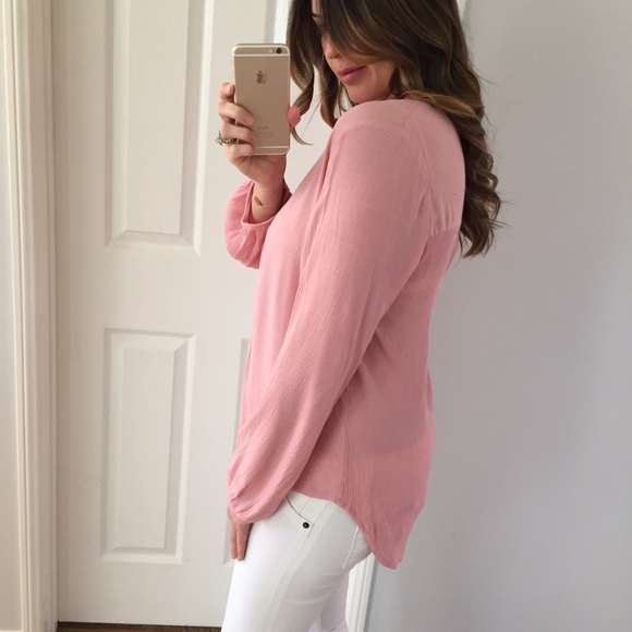 SOLD OUT • Beautiful Blush Tie Front Top - Picture 2 of 4