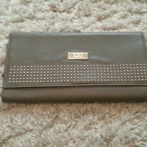BCBG clutch bag taupe color