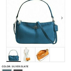 *SOLD*Coach Pebbled Leather Blue Purse NWT